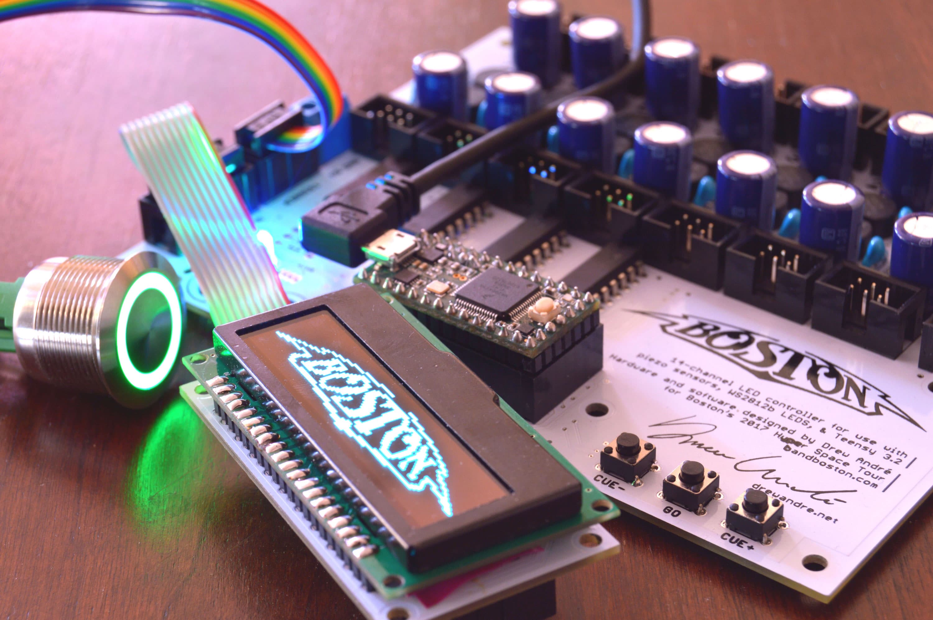 Custom PCB for Teensy 3.2 connections to WS2812b leds